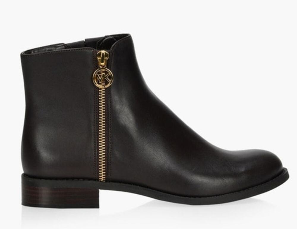 MICHAEL KORS Women's NEW Brown Leather Lainey Flat Bootie | Size 6 | NWOB